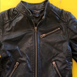 Size 6 girls RL Polo leather biker jacket